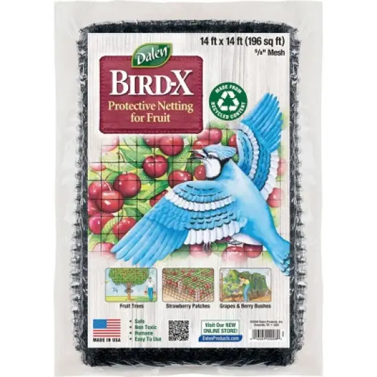Bird-X Protective Netting 14 x 14- Fruit & Veg 5/8 Mesh image {1}