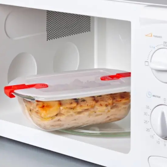 O'Cuisine Set of 3 Rectangular Glass Food Storage and Baking Containers with Lids image {2}