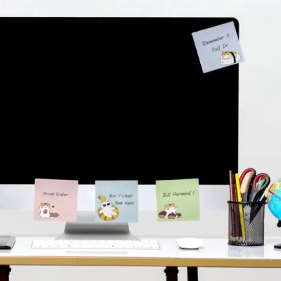 Wrapables Cute and Funny Animal Sticky Notes, Adhesive Memo Notepads for Home, Office, Work, Funny Chipmunks 4pc image {3}