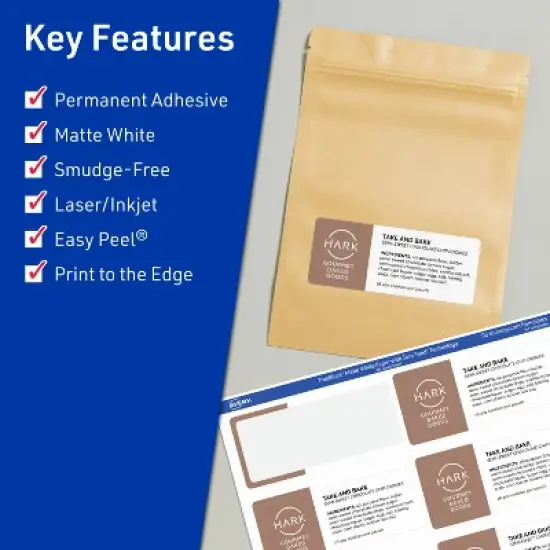 Avery TrueBlock Matte White Paper Labels,  2" x 3-1/2" Rectangle image {1}