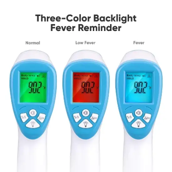 SereneLife Infrared Digital Thermometer - Touchless, LCD Display, Fever Alarm, Memory Recall (SLTM20) image {4}