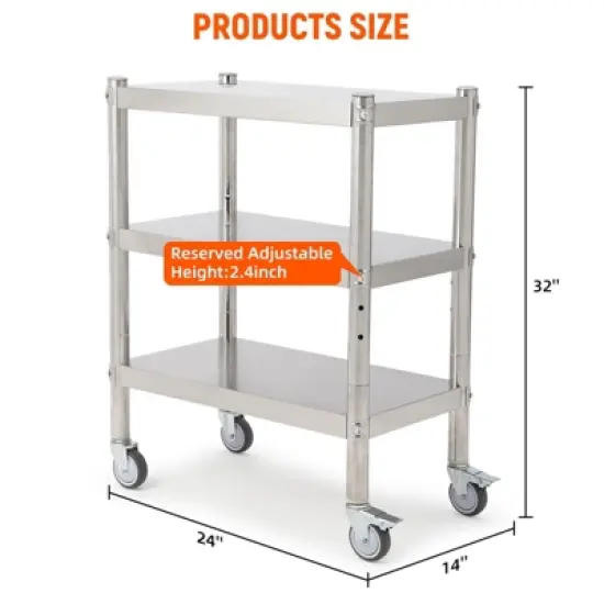 Storage Shelves, 5 Tier Stainless Steel Shelving Organizer, Heavy Duty Garage Shelving Unit, Stable Shelves Organizer for Home, Kitchen,Closet,Office image {2}