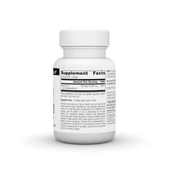 Vitamin D3 2000 IU by Source Naturals, Inc.  -  100 Softgel image {1}