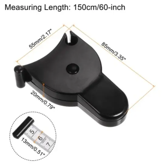 Unique Bargains Dual Side Automatic Retractable Tape Rulers and Measuring Tools 60 Inch/150cm 2 Pcs image {1}