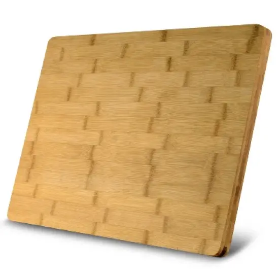 Heim Concept Premium Bamboo Large Cutting Board and Serving Tray Drip Groove image {2}