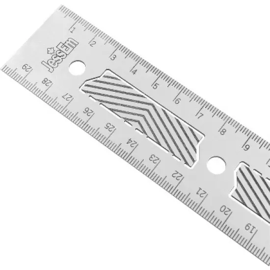JessEm 07415 Stainless Steel 300mm Precision Ruler with Patented Flex Grip and Fade Resistant Markings image {2}