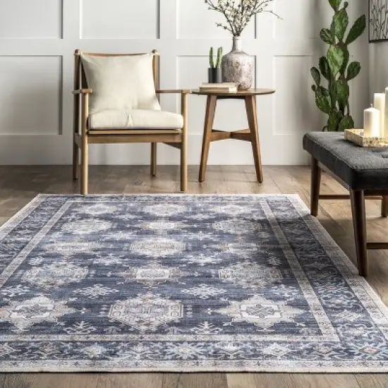 nuLOOM Finley Machine Washable Vintage Distressed Area Rug image {7}