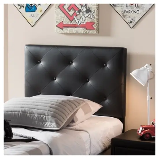 Twin Baltimore Modern And Contemporary Faux Leather Upholstered Headboard - Baxton Studio image {3}