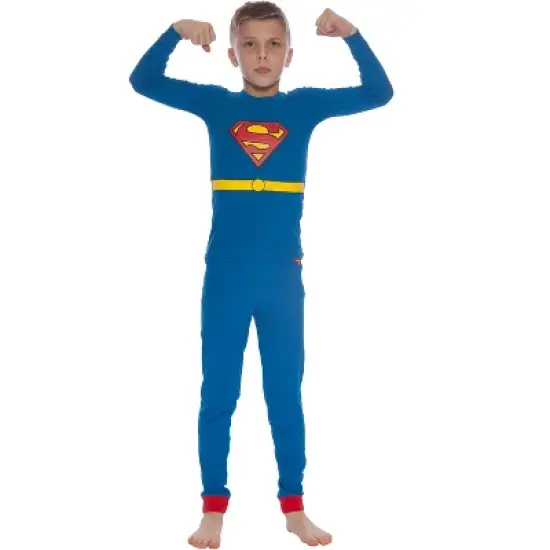 DC Comics Boys Classic Superman Outfit Costume Kids Pajama Set image {3}