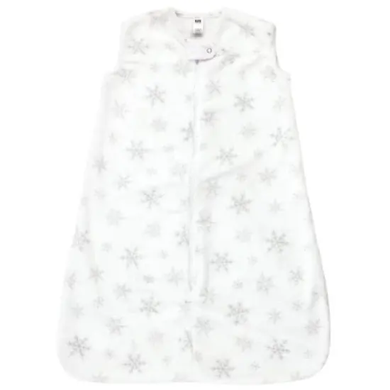 Hudson Baby Infant Girl Plush Sleeping Bag, Sack, Blanket, Sleeveless Snowflakes image {2}