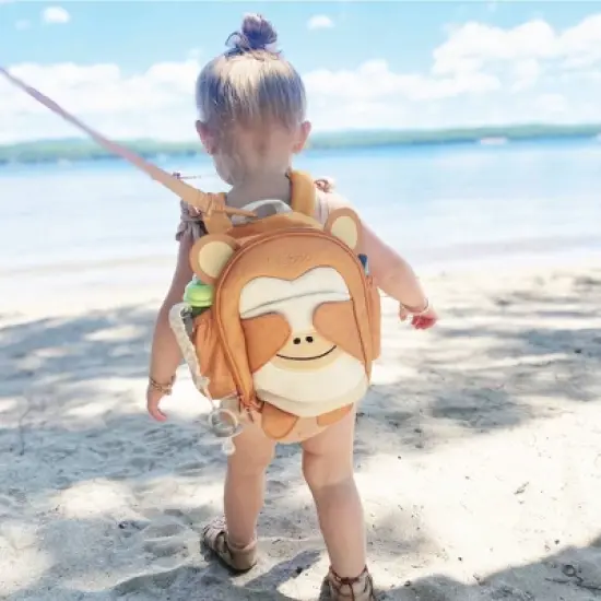 Lulyboo Boo! Monkey Toddler Backpack with Security Harness image {1}
