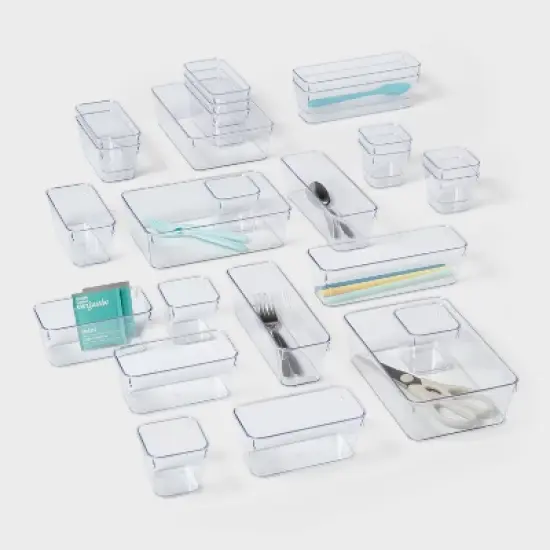 25pc Drawer Flatware Organizer - Brightroom&trade;: Clear In-Drawer Storage, PETG Material, Contemporary Style, Hand Wash image {3}