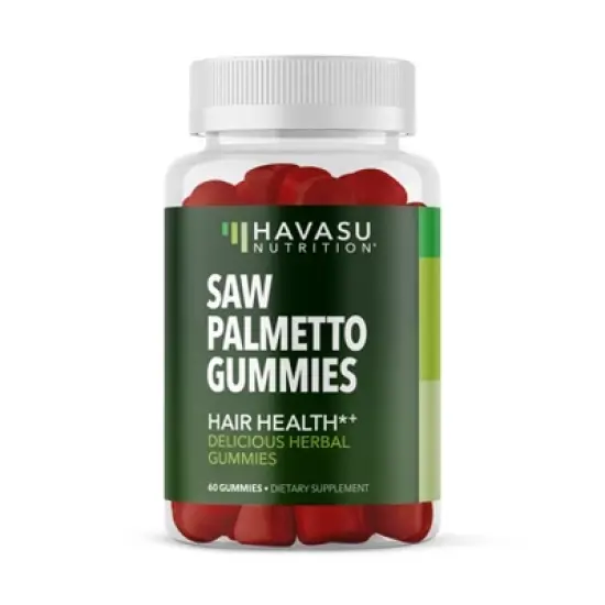 Saw Palmetto Gummies, Raspberry Flavored, Havasu Nutrition, 60 or 120ct image {7}
