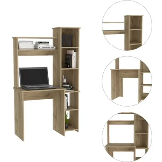 NicBex Writing Desk Computer Desk Table with 2 Superior Shelves&5Cubbies,Home Office Desks for Writing,Gaming,Home Workstation image {5}