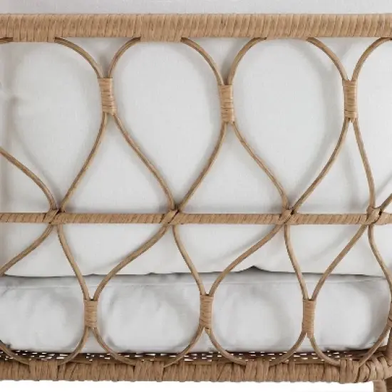 Juniper 4pc Outdoor Wicker Conversation Set - Cream/Natural -Crosley image {9}