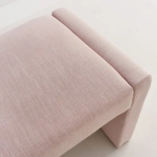 Kaia 47" Contemporary Farmhouse Linen Fabric Waterfall Upholstered Bench-The Pop Maison image {7}