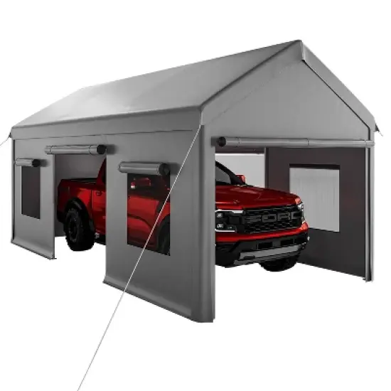 GustoWave 10x20 FT Heavy Duty Carport, Portable Garage for Cars, Boats, Trucks image {7}