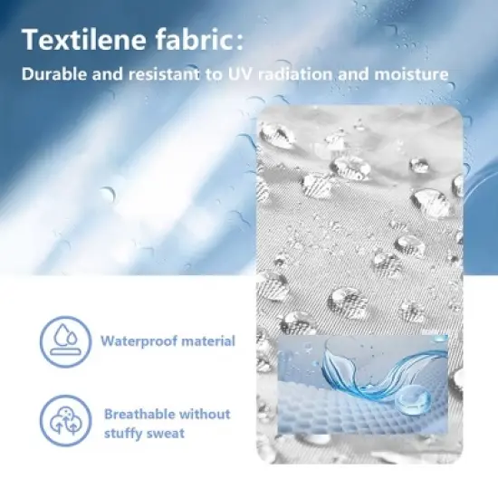 Whizmax Fir Lying Bed ,Portable Leisure Chair with Adjustable Wheels, Sunscreen and Breathable Textilene Fabric image {3}