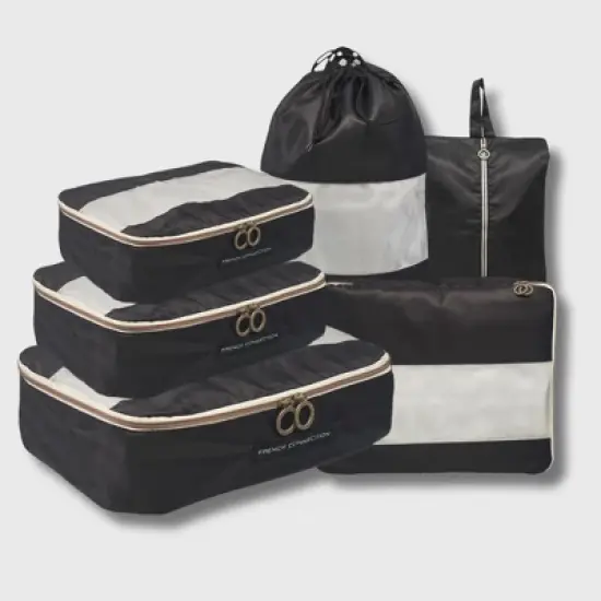 French Connection 6pc Packing Cube Set - Travel Storage Set for Luggage image {7}