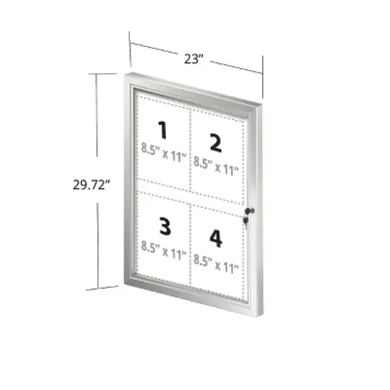 Azar Displays Small Enclosed Magnetic Message Board w/ Lock & Key image {2}