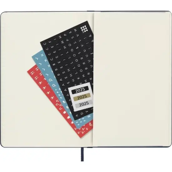 Moleskine 2025 Weekly/Monthly Planner 5.125"x8.25" Large Hardcover Blue: Pocket Calendar, Ribbon Marker, Elastic Closure image {5}