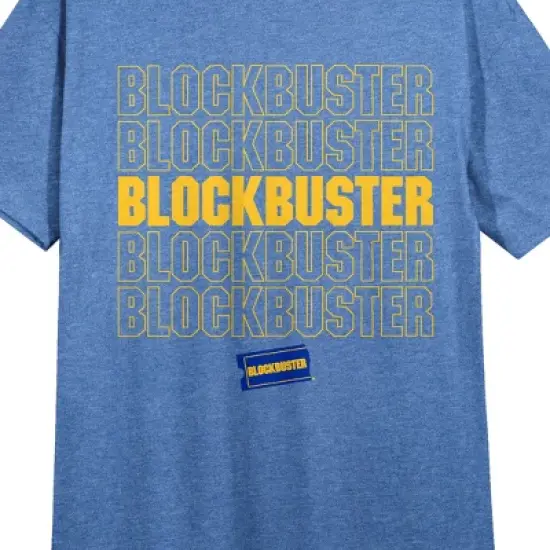 Blockbuster Title and Logo Women's Royal Blue Heather Graphic Tee image {1}