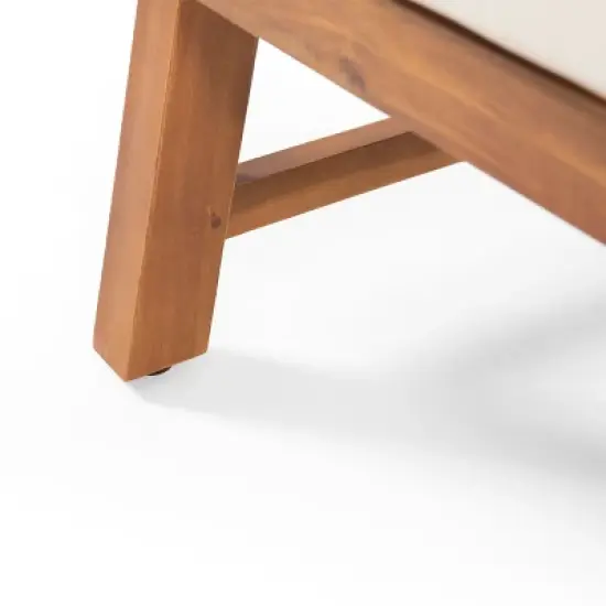 Christopher Knight Home Temecula Acacia Wood Ottomans with Cushion (Set of 2) image {6}