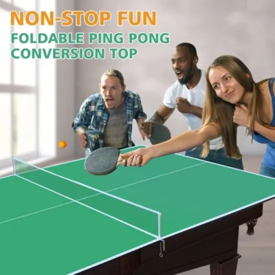 Sevobal Game Table 8ft Foldable Ping Pong Conversion Top Table Tennis Surface for Indoor Use and Game Rooms, Green, 96"*48"*3" image {4}