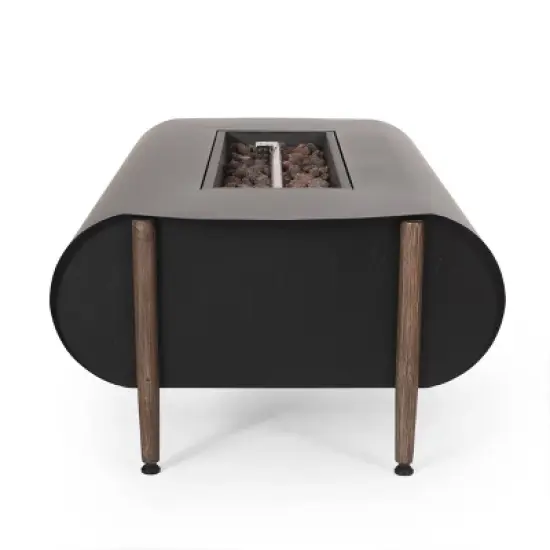 Shenandoah Outdoor 50000 BTU Rectangular Fire Pit Dark Gray/Wood - Christopher Knight Home image {5}