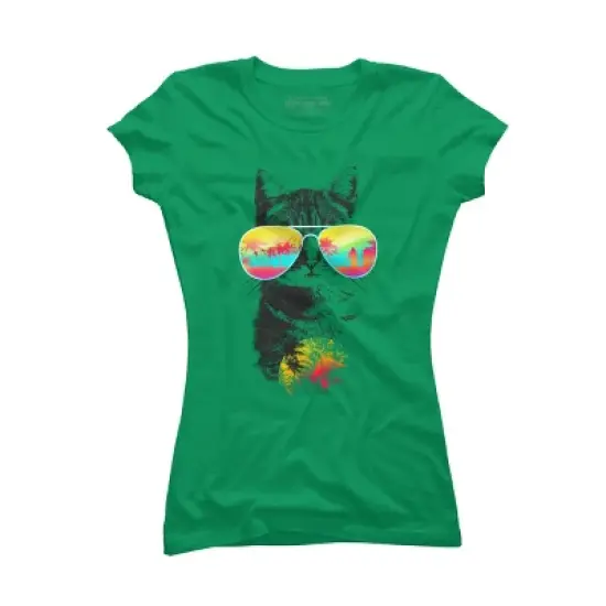 Junior's Design By Humans Cat Breeze By Artemple T-Shirt image {8}