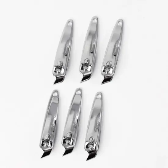 Unique Bargains Household Metal Slanted Tip Manicure Tool Pedicure Nail Clipper Cutter 6 Pcs image {2}