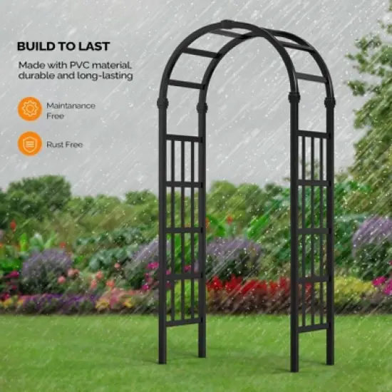Karl Home 7.2FT Black PVC Garden Arbor image {4}