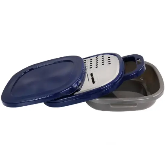 Oster Flat Bluemarine 3 Piece Grater and Container Set in Navy image {3}