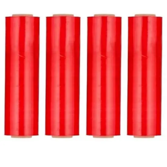 PSBM 4 Rolls Dark Red Hand Pallet Stretch Wrap, 18 in. x 1000 Ft. x 100 Gauge image {2}