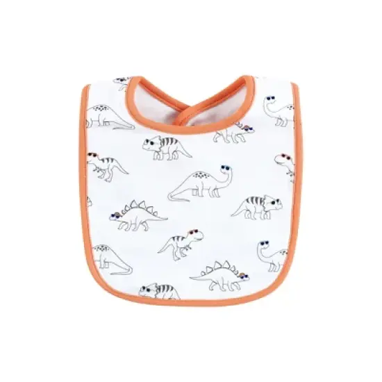 Hudson Baby Infant Boy Cotton Bib and Sock Set, Cool Dinosaurs, One Size image {4}