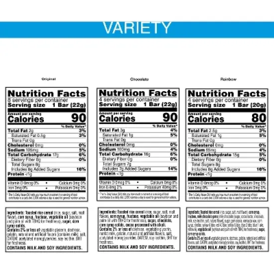 Rice Krispies Treats Crispy Marshmallow Squares Variety Pack Kids Snacks - 12.1oz/16ct image {2}