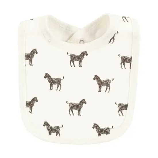 Touched by Nature Infant Boy Organic Cotton Bibs, Classic Safari Animals, One Size image {3}