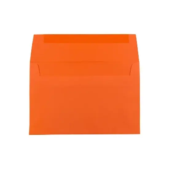 JAM Paper A7 Colored Invitation Envelopes 5.25 x 7.25 Orange Recycled 25/Pack (95666) image {1}