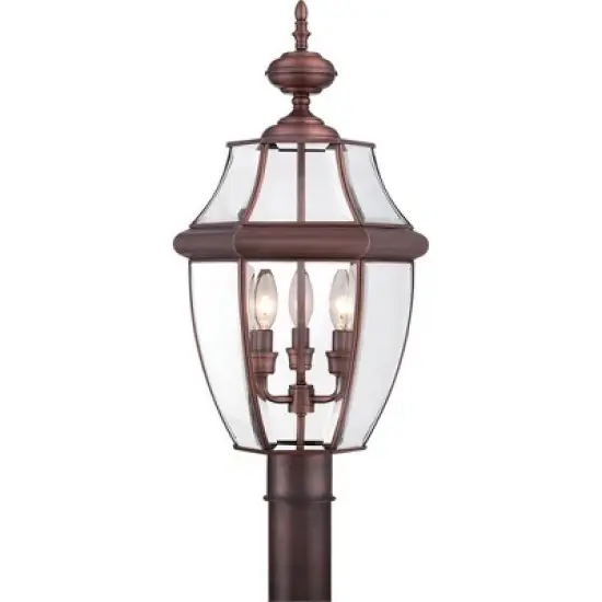 Quoizel Lighting Newbury 3 - Light Post Light in  Aged Copper image {1}