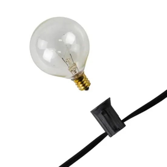 Northlight 10ct Pure White LED G50 Globe Patio Lights, 10ft Black Wire image {2}