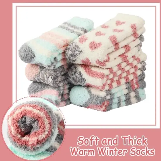 Autumn Winter Fuzzy Socks Womens Cozy Fluffy Warm Socks for Women Mom,Birthday Christmas Gifts for Her image {2}