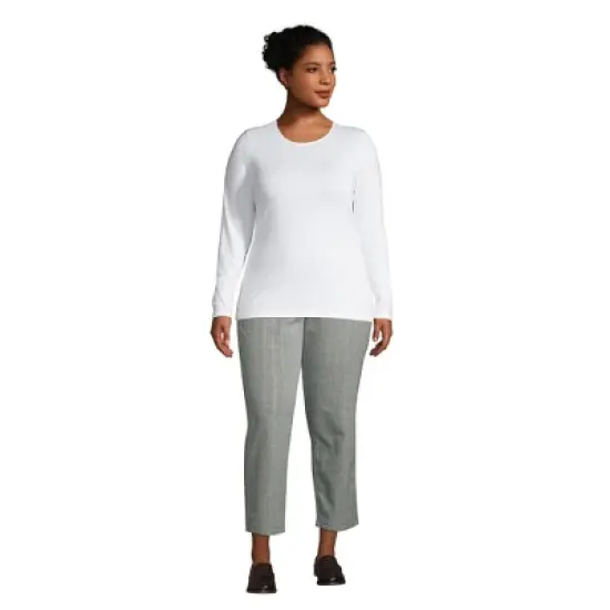 Lands' End Women's Lightweight Fitted Long Sleeve Crewneck T-Shirt image {1}