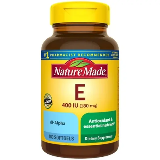 Nature Made Vitamin E - DL-Alpha 400IU Heart Softgels - Non Vegetarian - 180ct image {9}