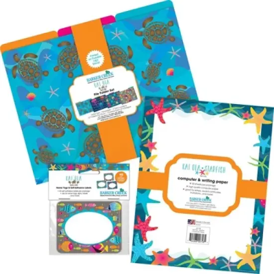 Barker Creek Kai Ola Starfish Get Organized File Folders Set Multi-Design 107 per Set: Paper, Top Tab, 50 Sheet Capacity image {4}