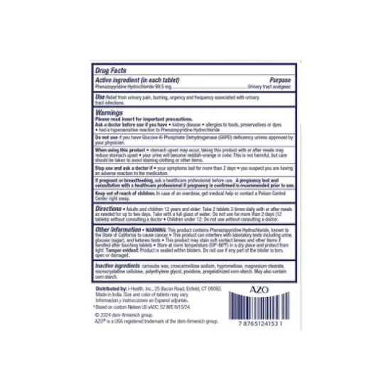 AZO Maximum Strength Urinary Pain Relief, UTI Pain Reliever - 24ct image {1}