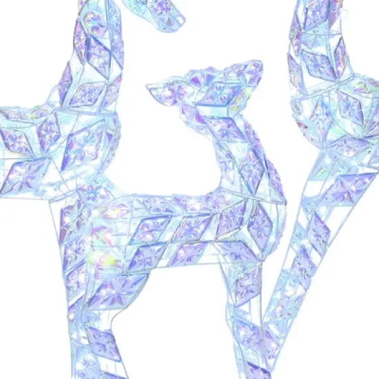 LuxenHome 3-Piece Multi-Color Snowflake Deer Family Outdoor Holiday Decoration with 460 Lights image {4}