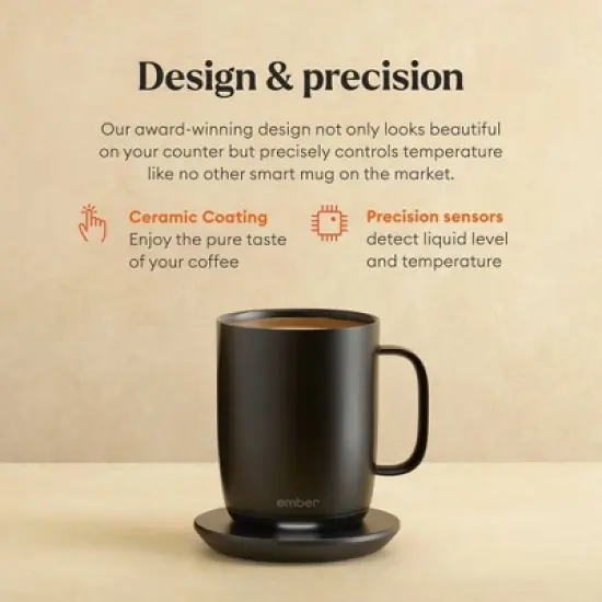 Ember Mug 2 14oz Temperature Control Smart Mug Sage Green: Ceramic Stainless Steel Drinkware for Hot Beverages image {3}