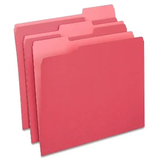 Staples Colored File Folders 1/3-Cut Tab Letter Size Red 100/Box (224519) TR224519 image {5}