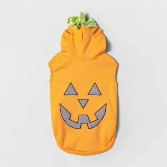 Jack-O'-Lantern Pumpkin Reflective Halloween Hoodie Dog and Cat Costume - Boots & Barkley&trade; image {1}
