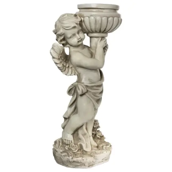 Northlight 17.5" Cherub Angel Bird Bath Outdoor Garden Statue image {2}
